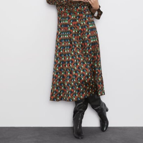 ZARA PRINTED PLEATED SKIRT AND BLOUSE SETSZ S - Picture 4 of 4